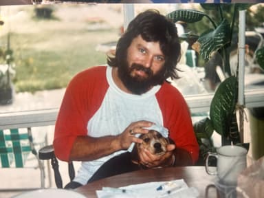 Billy with rescue dogs 2