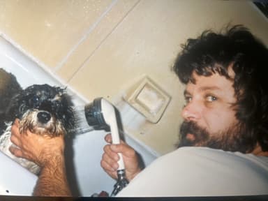 Billy with rescue dogs 3