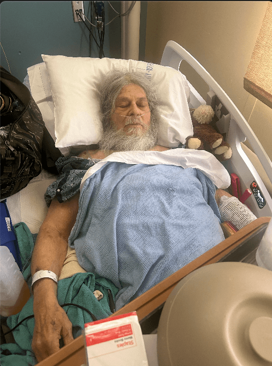 Billy Paul with his rescued dogs
